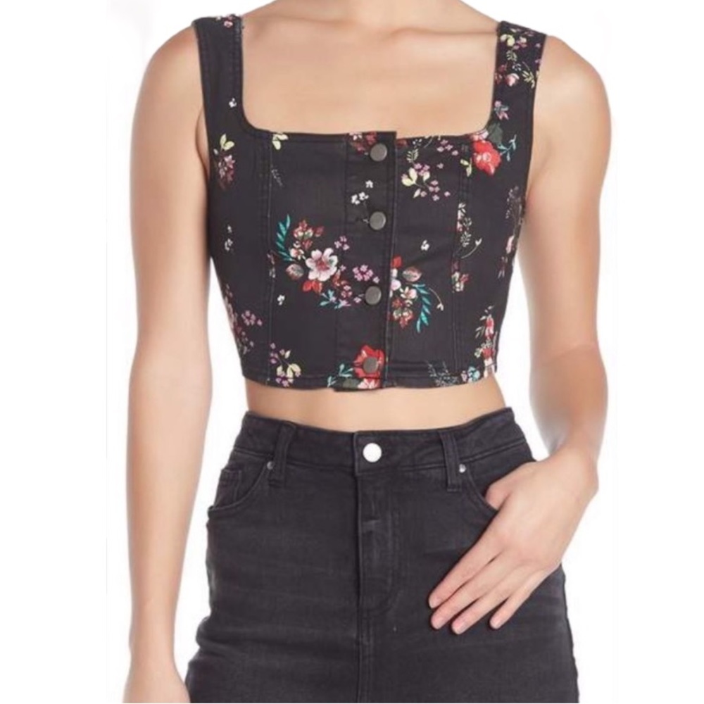 Material Girl Denim Bustier Top